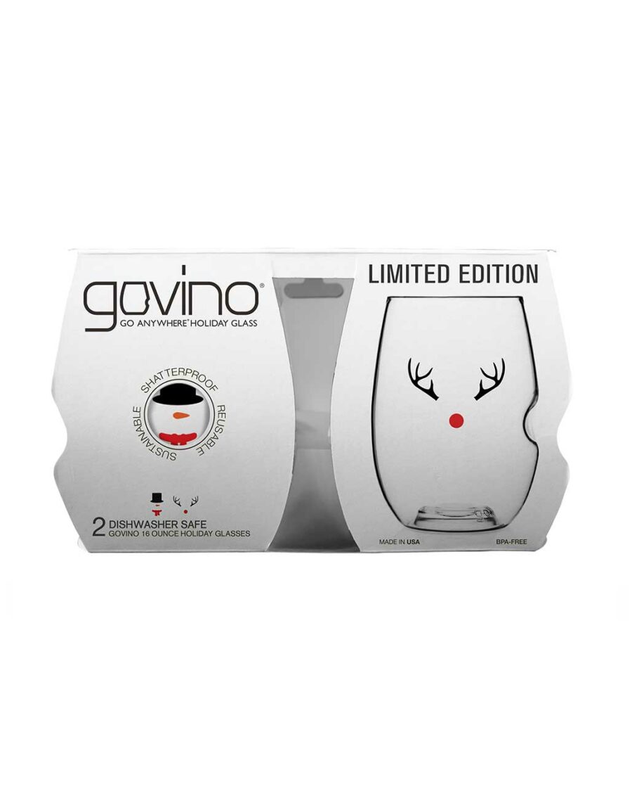 Govino Dishwasher Safe Limited Edition Wine Glasses (16oz) 2-Pk | Holiday Design